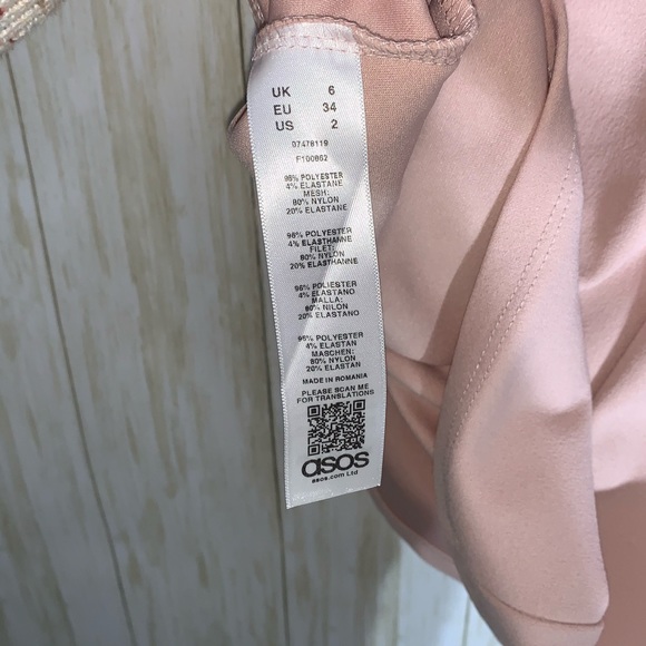 ASOS Faux Wrap Dress with Mesh Back Size 2 - Picture 7 of 8